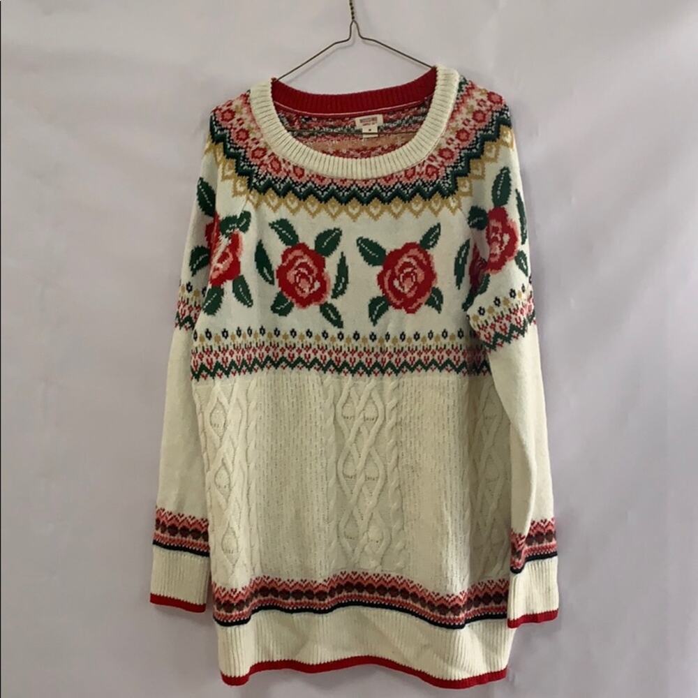 MOSSINO SUPPLY CO. FLORAL‎ SWEATER SIZE M